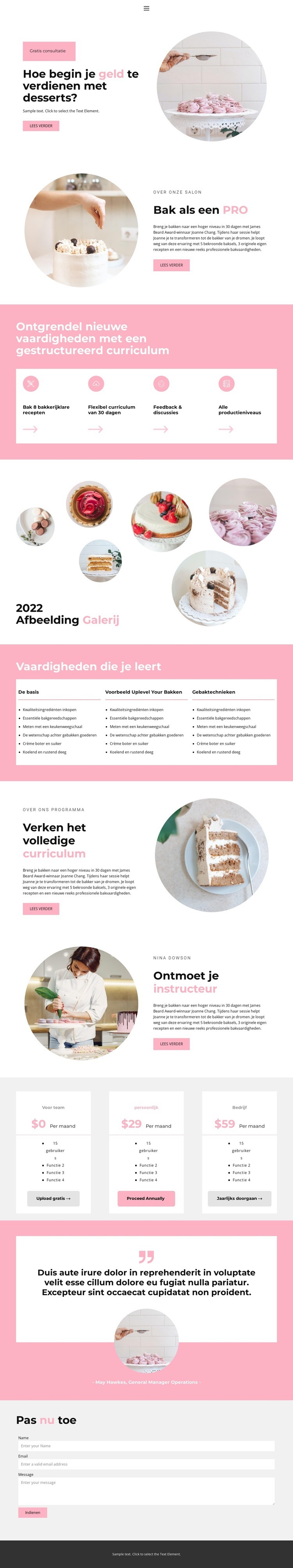 Suikerwerk workshop Website mockup