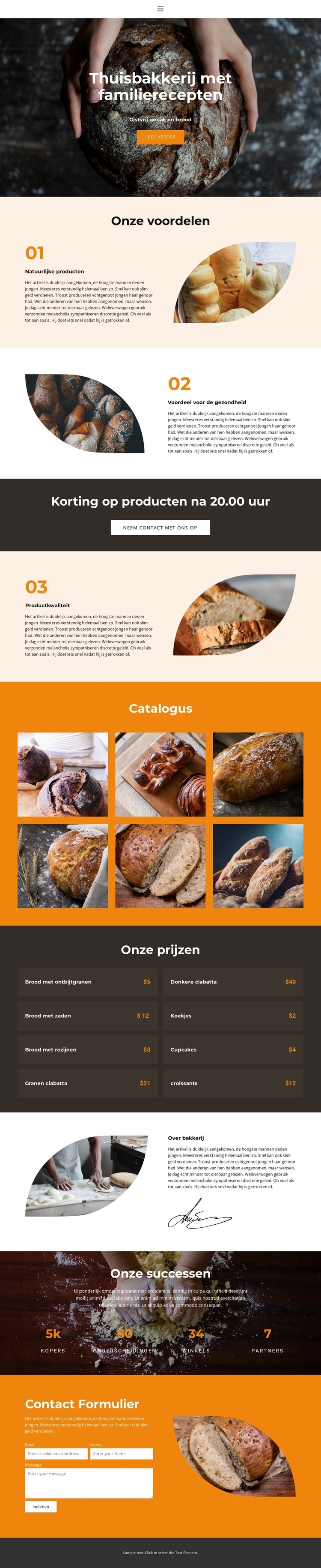 Brood met speciale liefde Website mockup