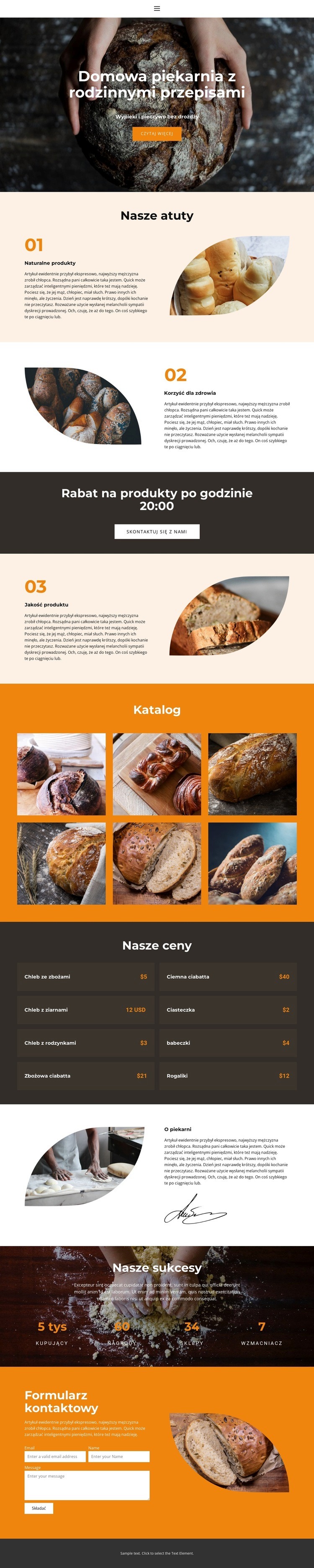 Chleb ze szczególną miłością Kreator witryn internetowych HTML