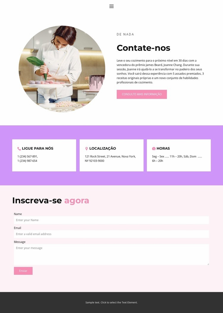 endereços de confeitaria Design do site