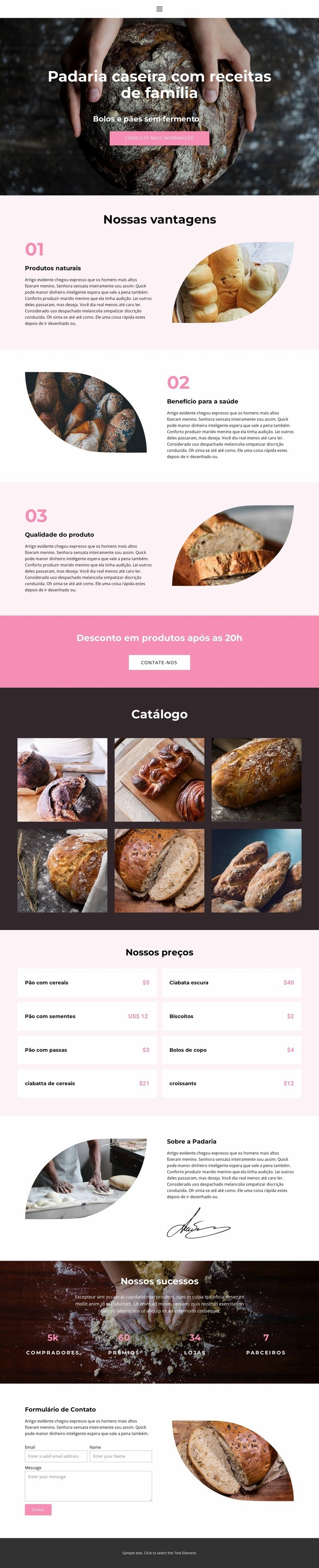 Oficina de confeitaria Landing Page