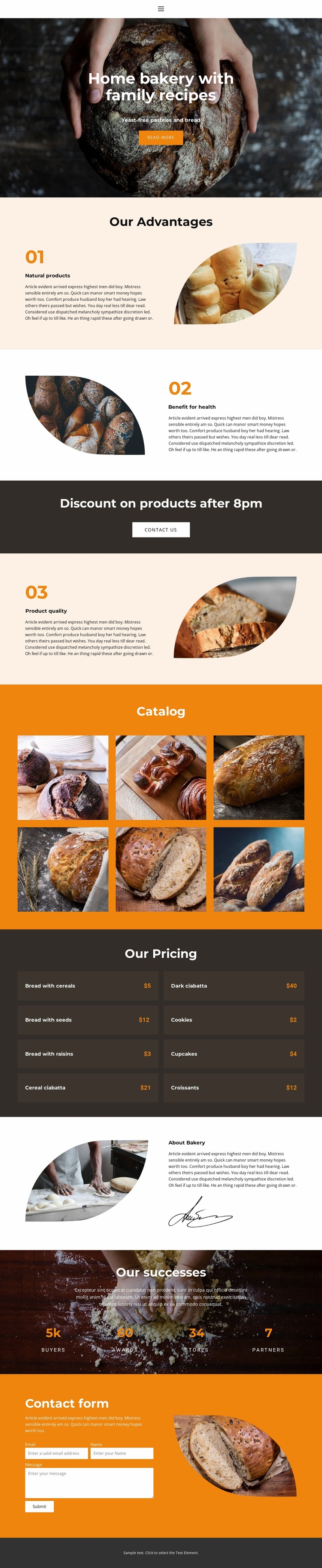 Bread with special love Website Mockup