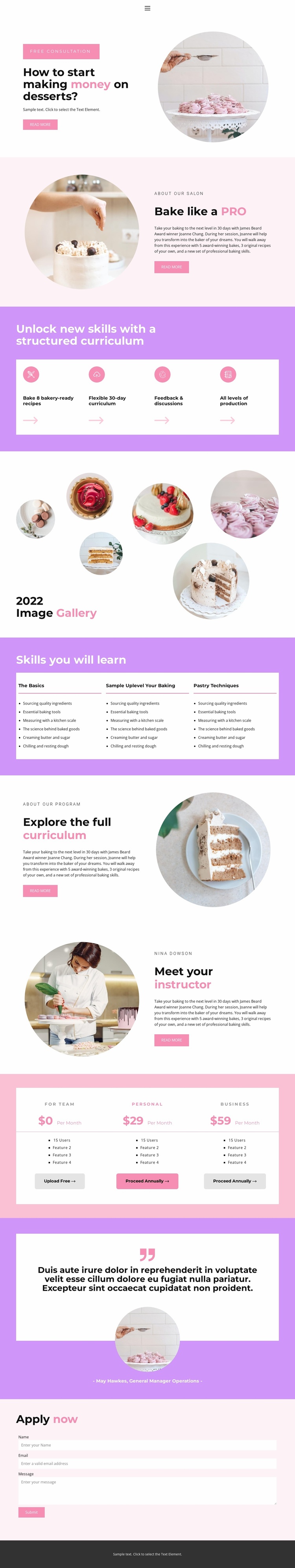 Confectionery workshop Website Template