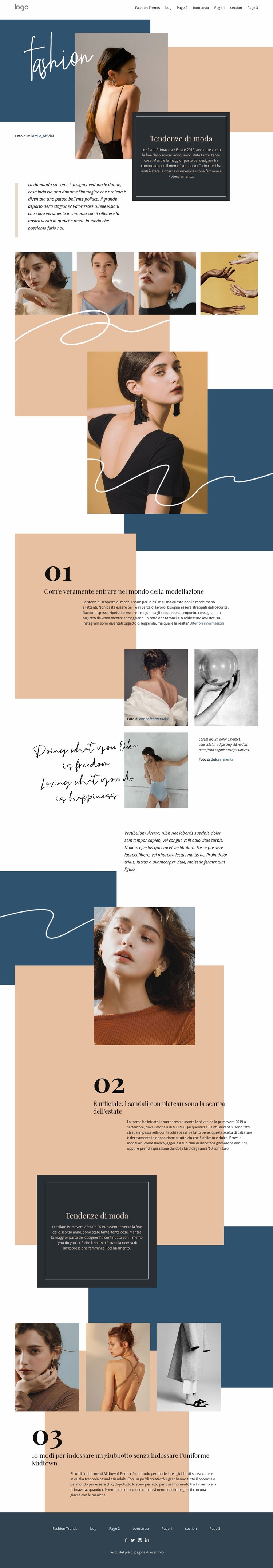 Tendenze innovative nella moda Mockup del sito web