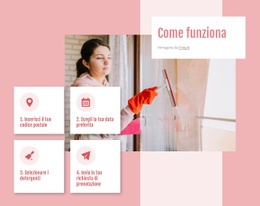 I Nostri Servizi Di Pulizia Della Casa - Mockup Del Sito Web Con Funzionalità