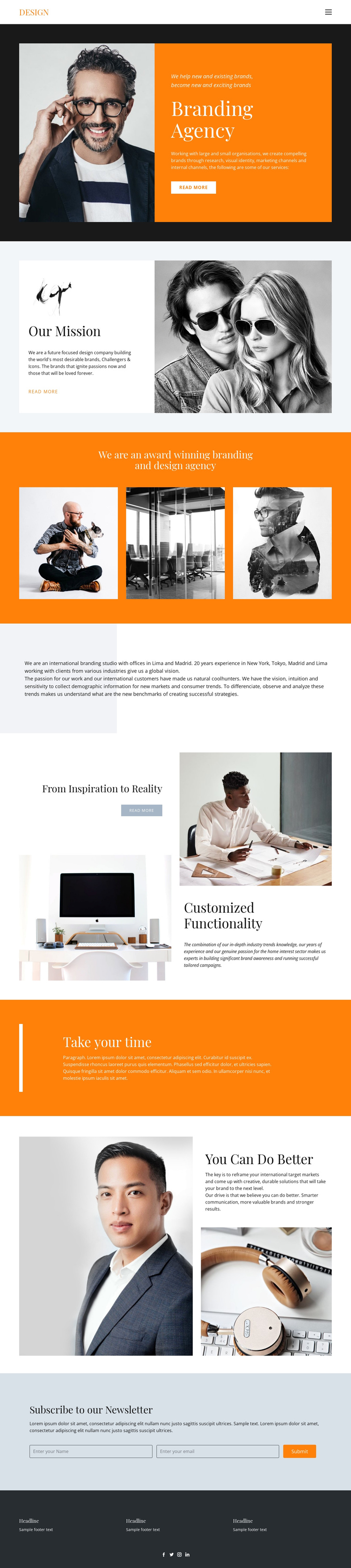 Desired results in business One Page Template
