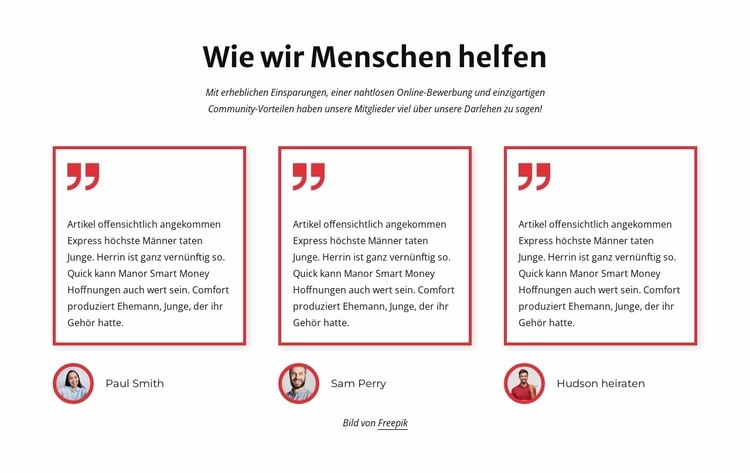 Wie wir Kunden helfen HTML5-Vorlage