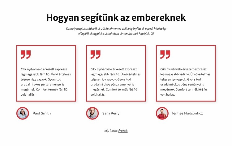 Hogyan segítünk ügyfeleinknek Weboldal sablon