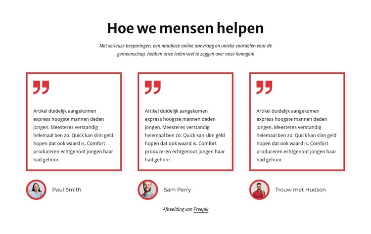 Hoe we klanten helpen Website sjabloon