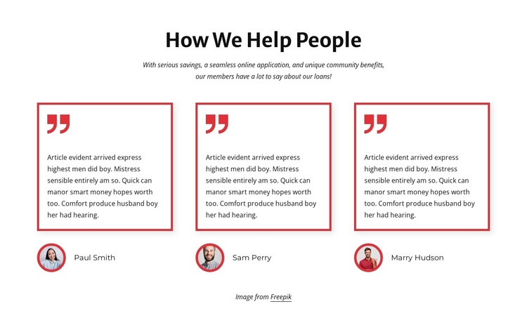 How we help clients One Page Template