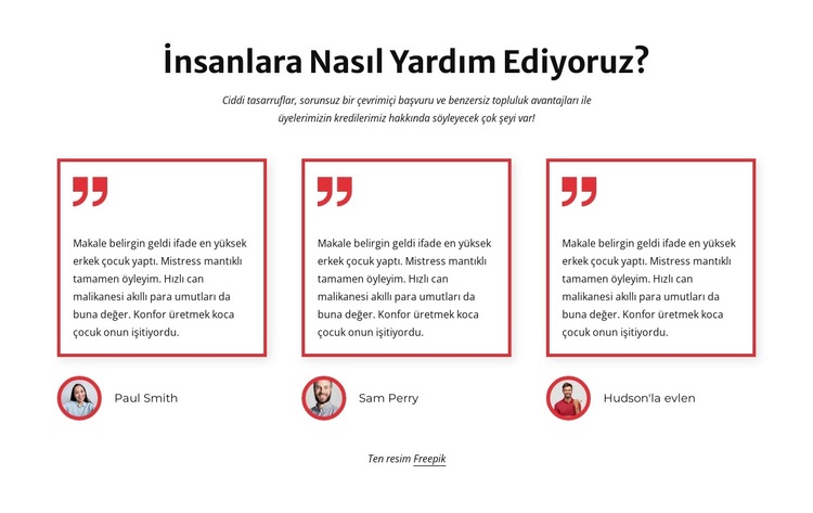 Müşterilere nasıl yardımcı oluyoruz Web Sitesi Şablonu