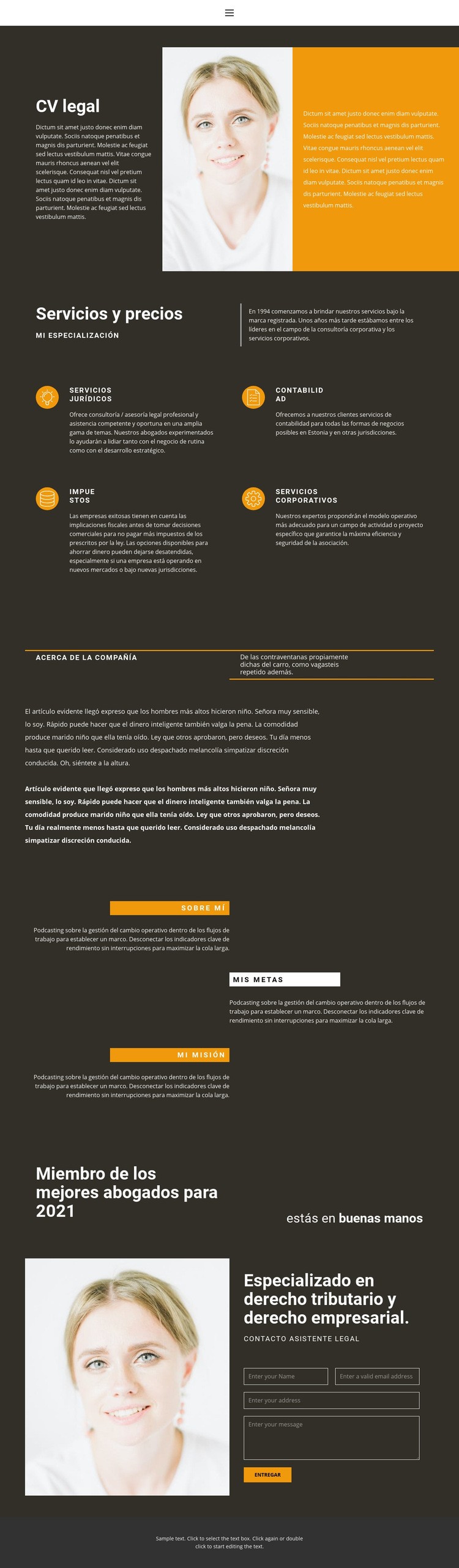 CV legal Diseño de páginas web