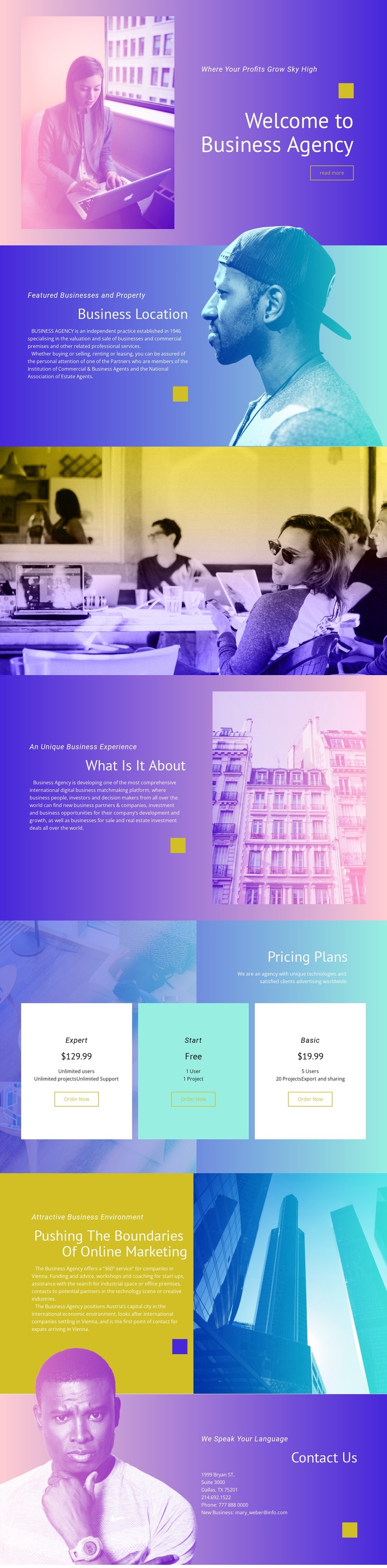 Features business and property CSS Template