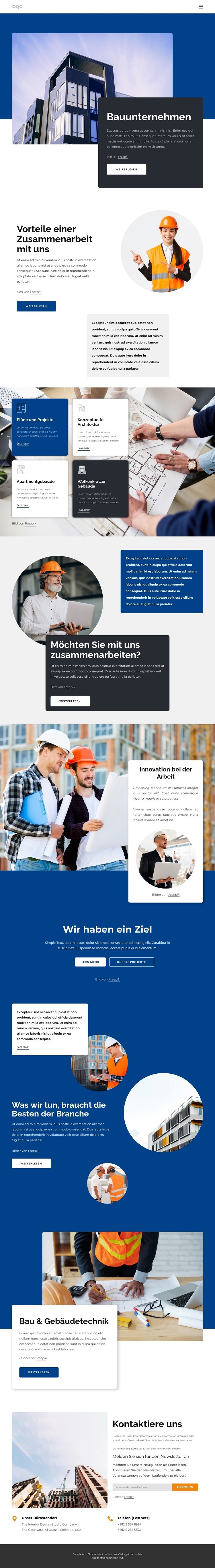 Bau co Website Builder-Vorlagen
