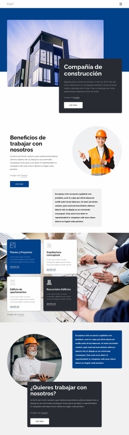 Compañía De Construcción - Creador De Sitios Web Profesional Personalizable