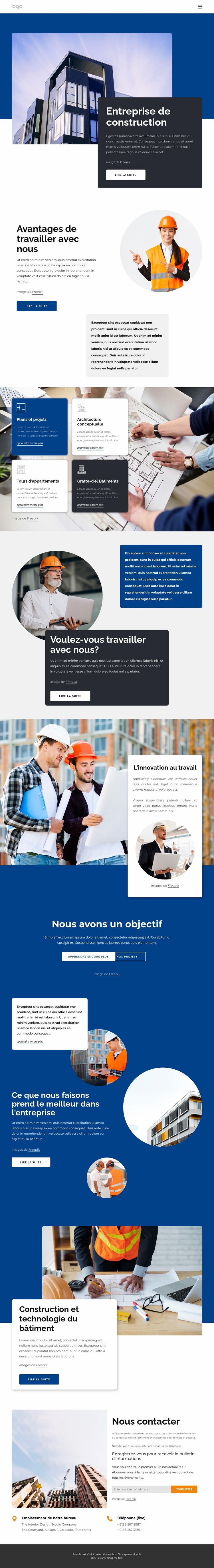 Entreprise de construction Modèle Joomla