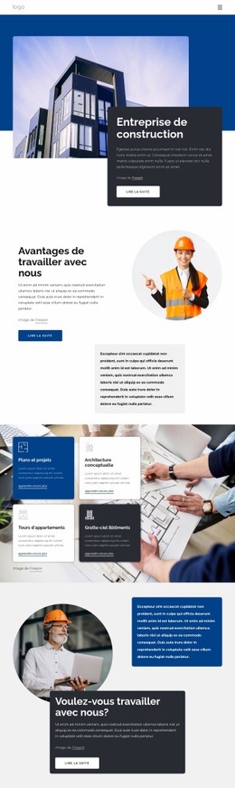 Entreprise De Construction - Page De Destination Réactive