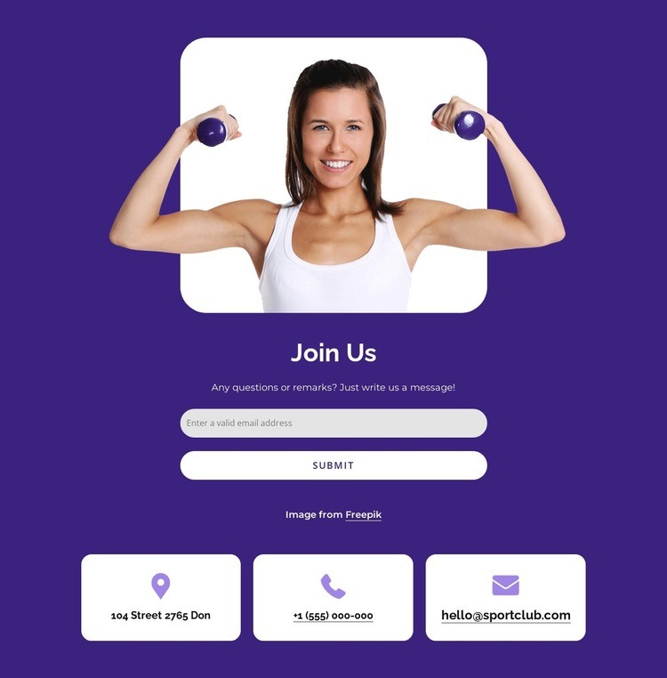 Join a sports club Homepage Design