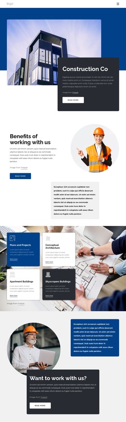 HTML Page Design For Construction Co