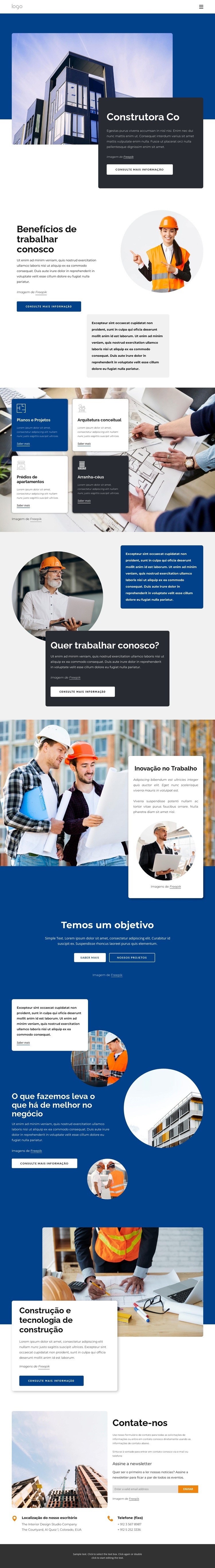 empresa de construção Construtor de sites HTML
