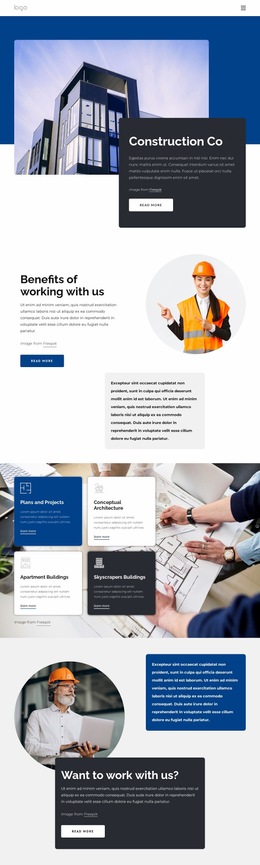 Construction Co - Customizable Professional Website Builder