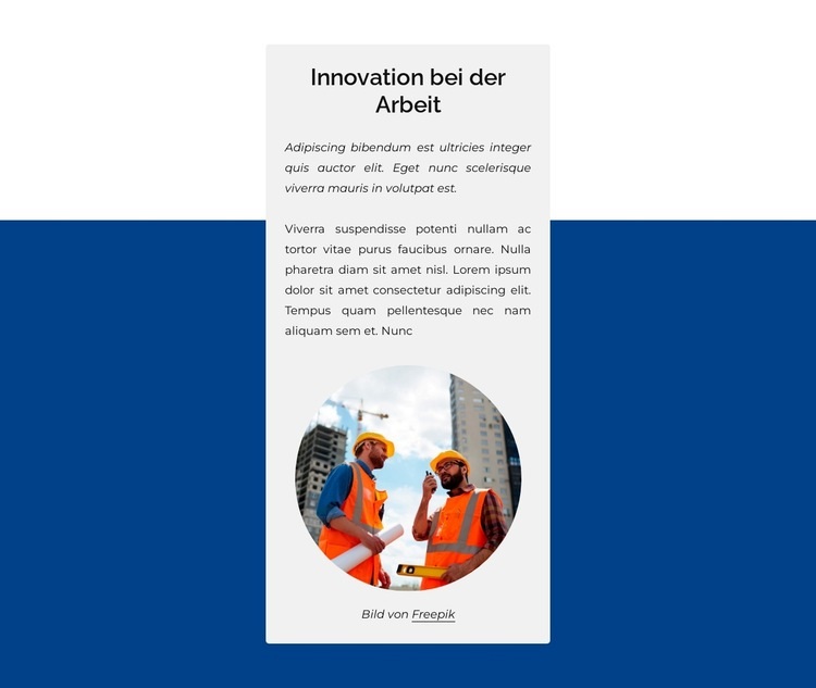 Die Bauinnovationen Landing Page