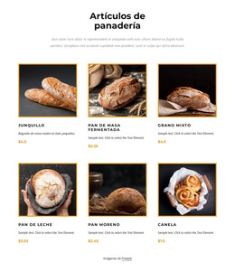 Artículos De Panadería - Plantilla De Una Página