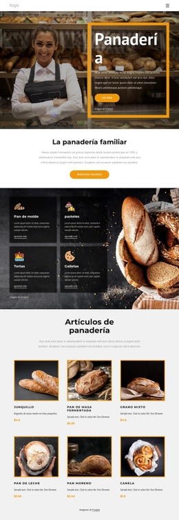 La Panadería Familiar: Plantilla HTML5 Adaptable