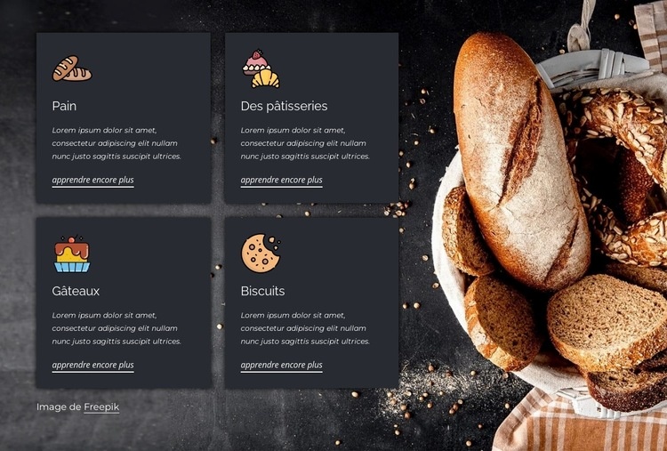 Produits de boulangerie Modèles de constructeur de sites Web