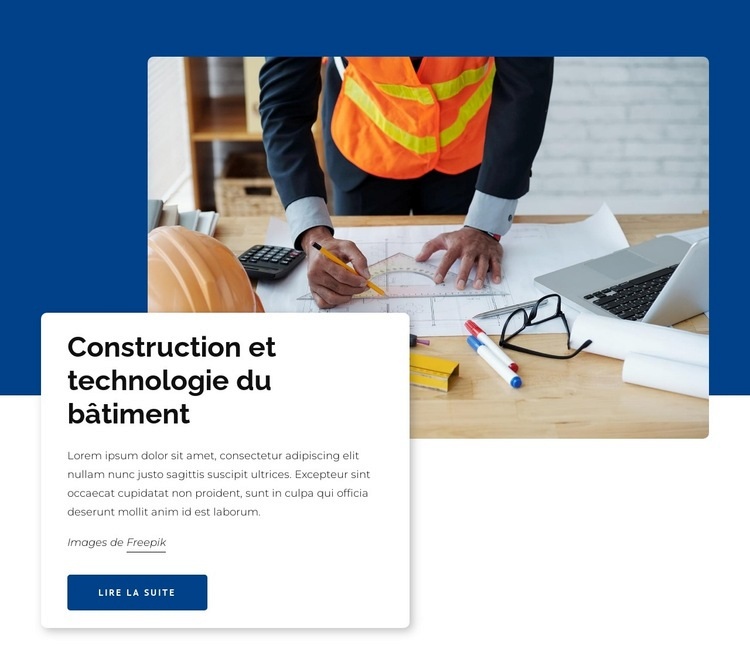 Construction et technologie du bâtiment Maquette de site Web