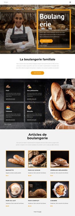 La Boulangerie Familiale Modèle CSS Simple