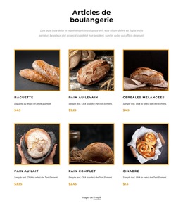 Articles De Boulangerie : Modèle De Site Web Simple