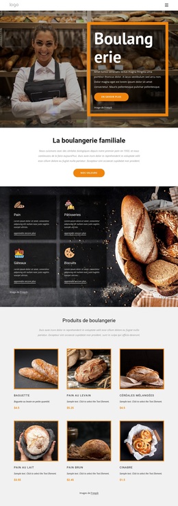 La Boulangerie Familiale - Meilleur Thème WordPress Gratuit