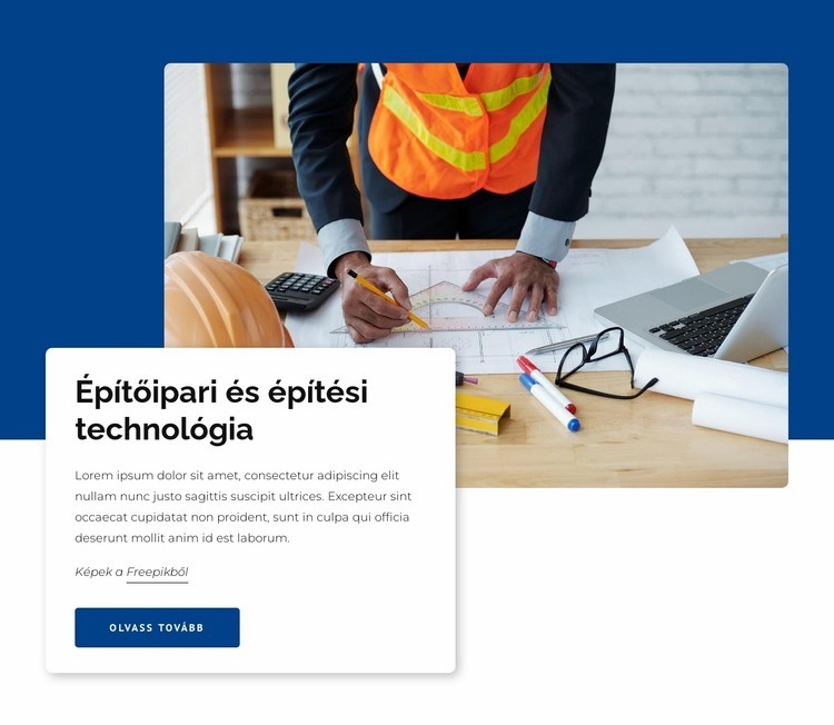 Építés- és építéstechnika Weboldal sablon