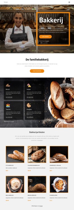 De Familiebedrijf Bakkerij Eenvoudige CSS-Sjabloon