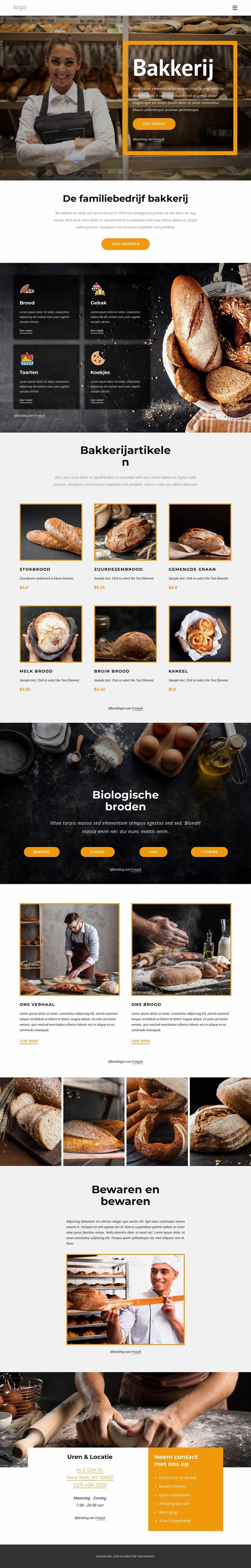 De familiebedrijf bakkerij Html Website Builder