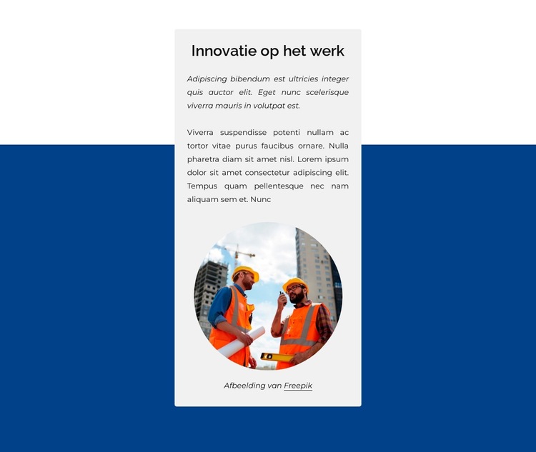 De bouwinnovaties Website sjabloon