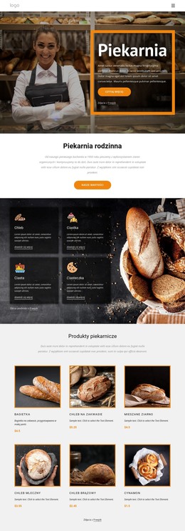 Rodzinna Piekarnia - Szablon Strony HTML