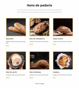 Itens De Padaria - Modelo HTML5 Pronto Para Usar