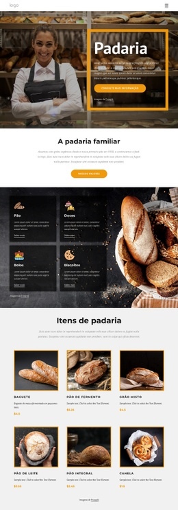 Modelo HTML5 Impressionante Para A Padaria Familiar