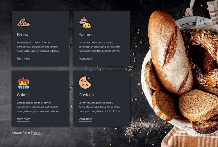 Baked goods Webflow Template Alternative