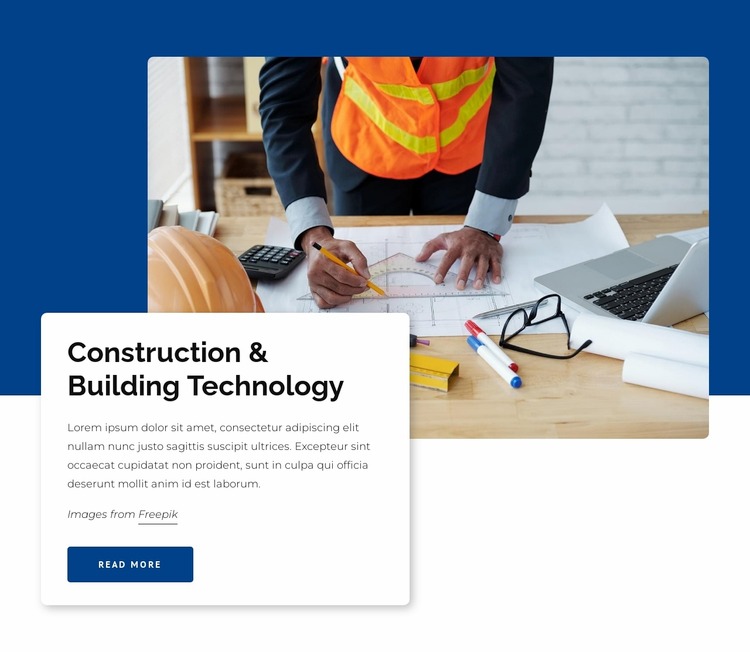 Construction and building technology WordPress Website Builder