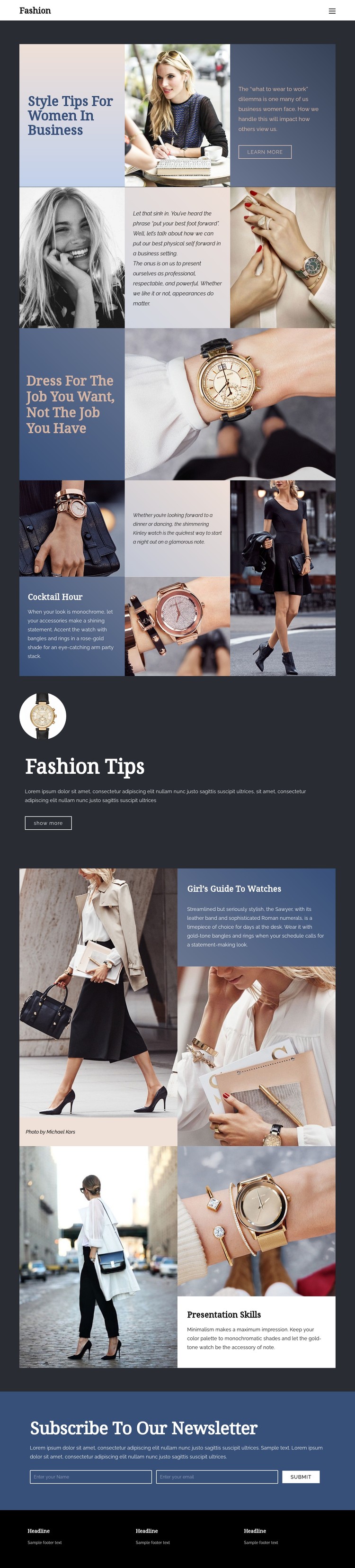 Tips to succeed in fashion CSS Template
