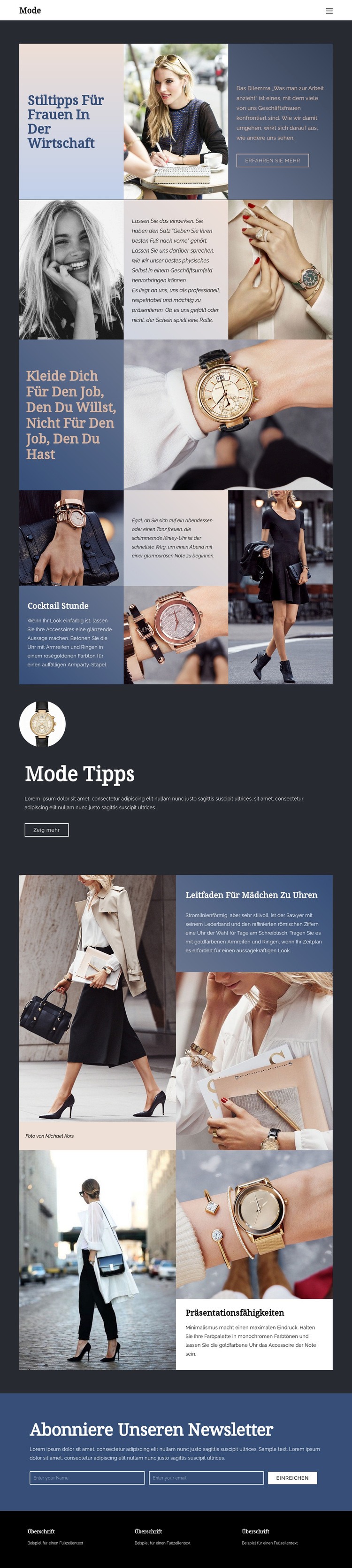 Tipps zum Erfolg in der Mode Website-Modell