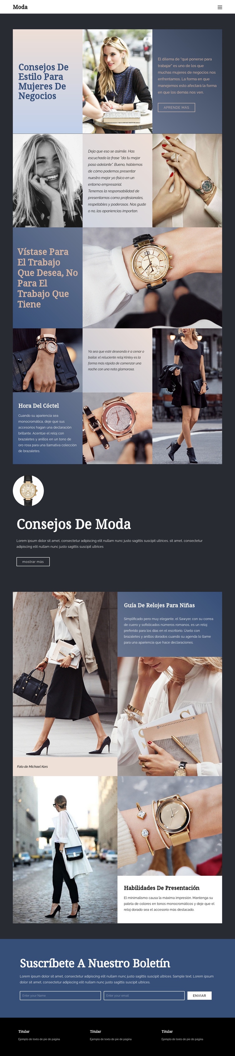 Consejos para triunfar en la moda Plantillas de creación de sitios web