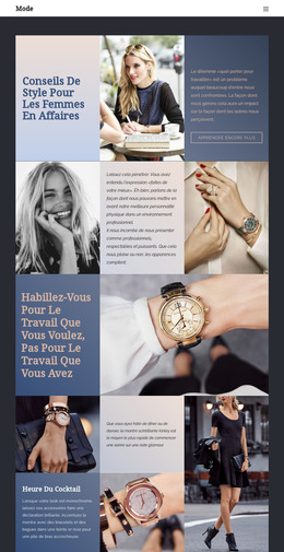 Conseils Pour Réussir Dans La Mode - Modèle De Page HTML