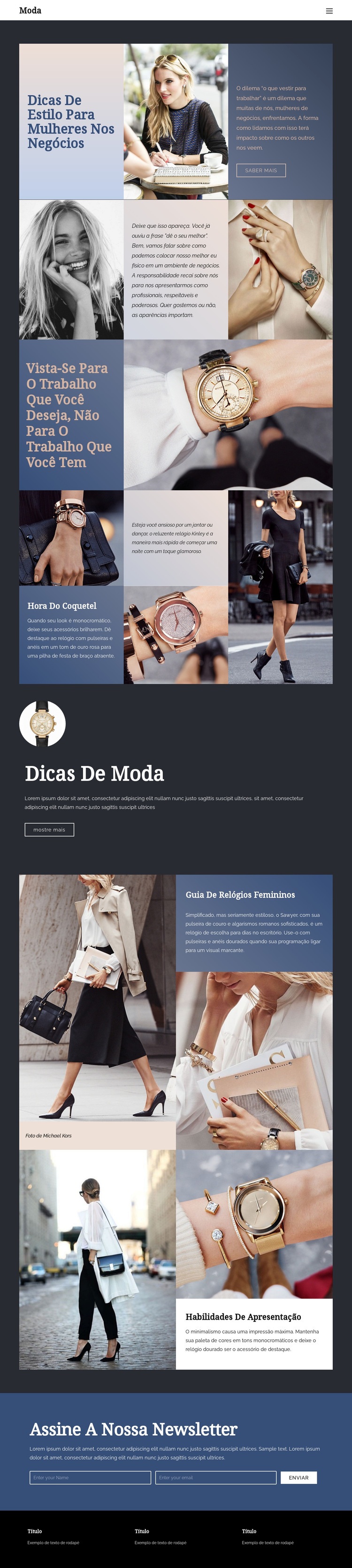 Dicas para ter sucesso na moda Construtor de sites HTML