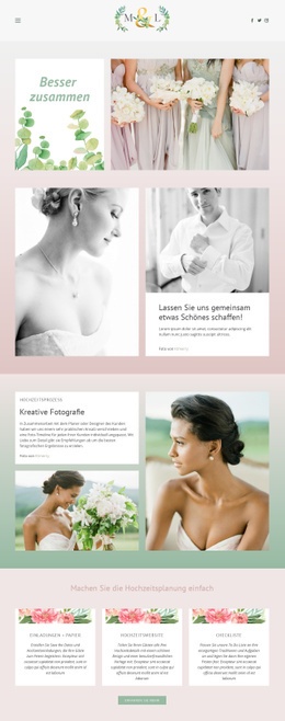 Website-Design Beste Fotos Für Die Hochzeit Für Jedes Gerät