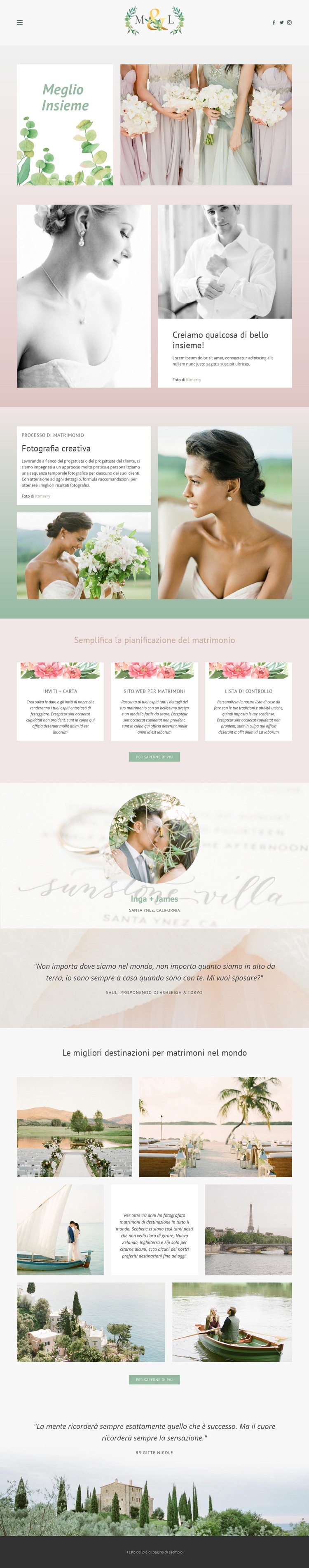 Le migliori foto per il matrimonio Modelli di Website Builder