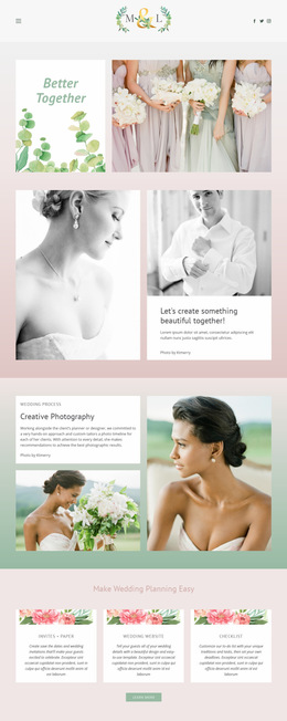 Best Photos For Wedding - Webpage Layout